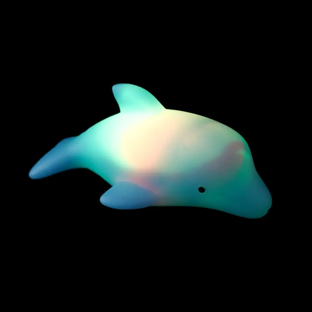 Led Lighting Bathroom Children Luminous Glowing Beach Toys Baby Dolphin Bath Toys LED Lamp Bath Toys Up Water Floating Toy