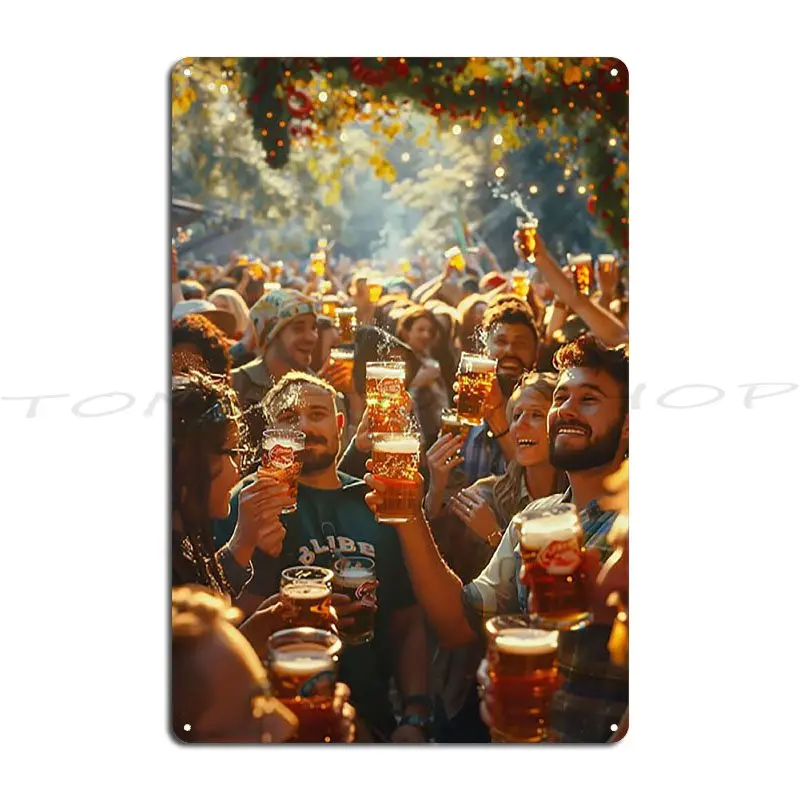 Mona Lisa Oktoberfest Vintage Beer Girls Metal Sign Mural Design Wall Decor Living Room Customized  Tin Sign Poster