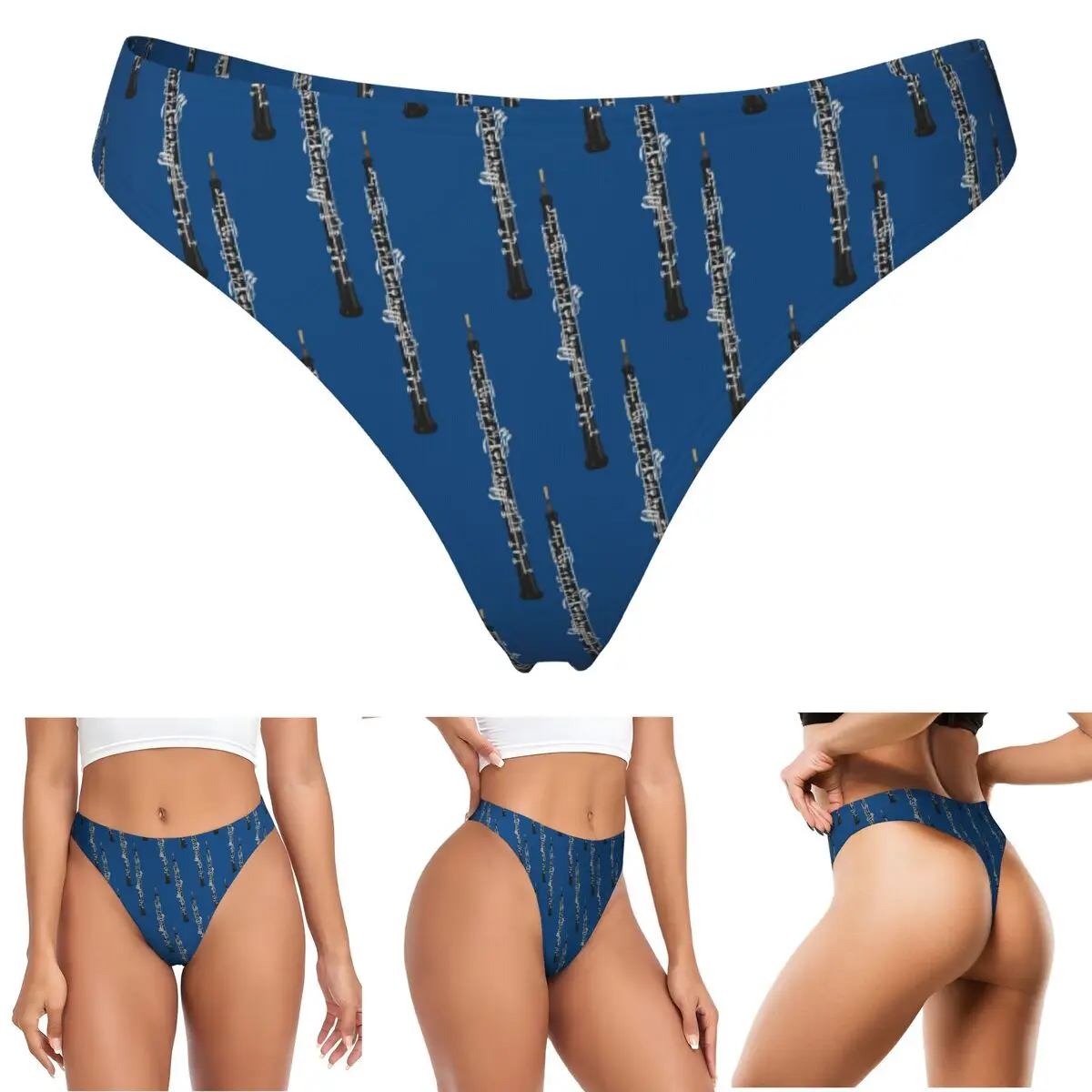 calcinha-g-string-azul-personalizada-com-estampa-de-oboe-respiravel-elastica-e-confortavel-para-mulheres