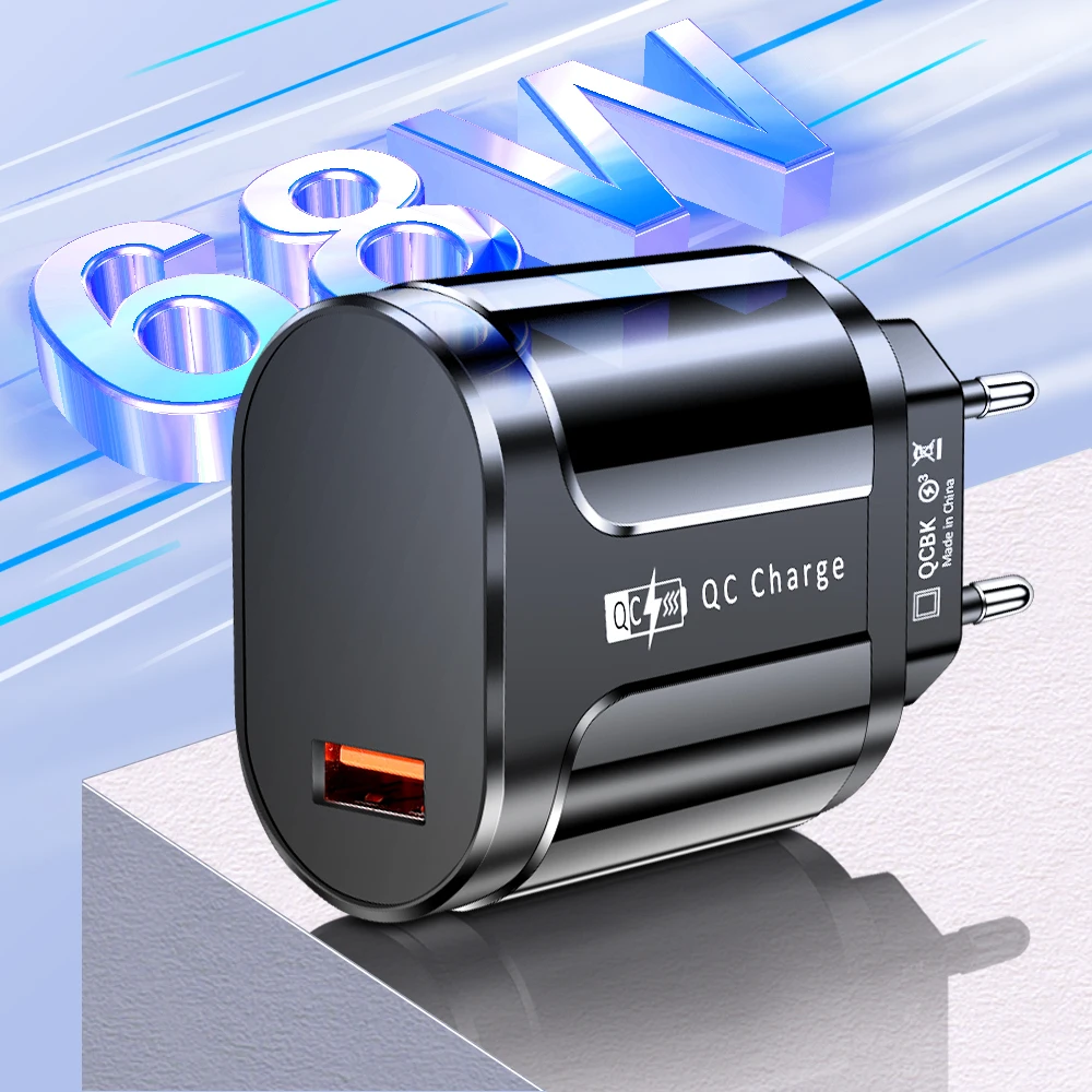 68W USB Charger Quick Charger 3.0 Mobile Phone Fast Charging  EU US Plug Charger Portable Wall Adapter For iPhone Xiaomi Huawei