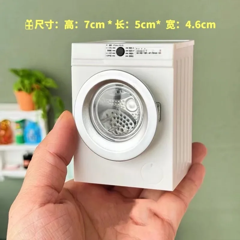 Simulation Mini Movable Washing Machine Rechargeable Miniature Model Doll Household Appliance OB11 Doll Prop
