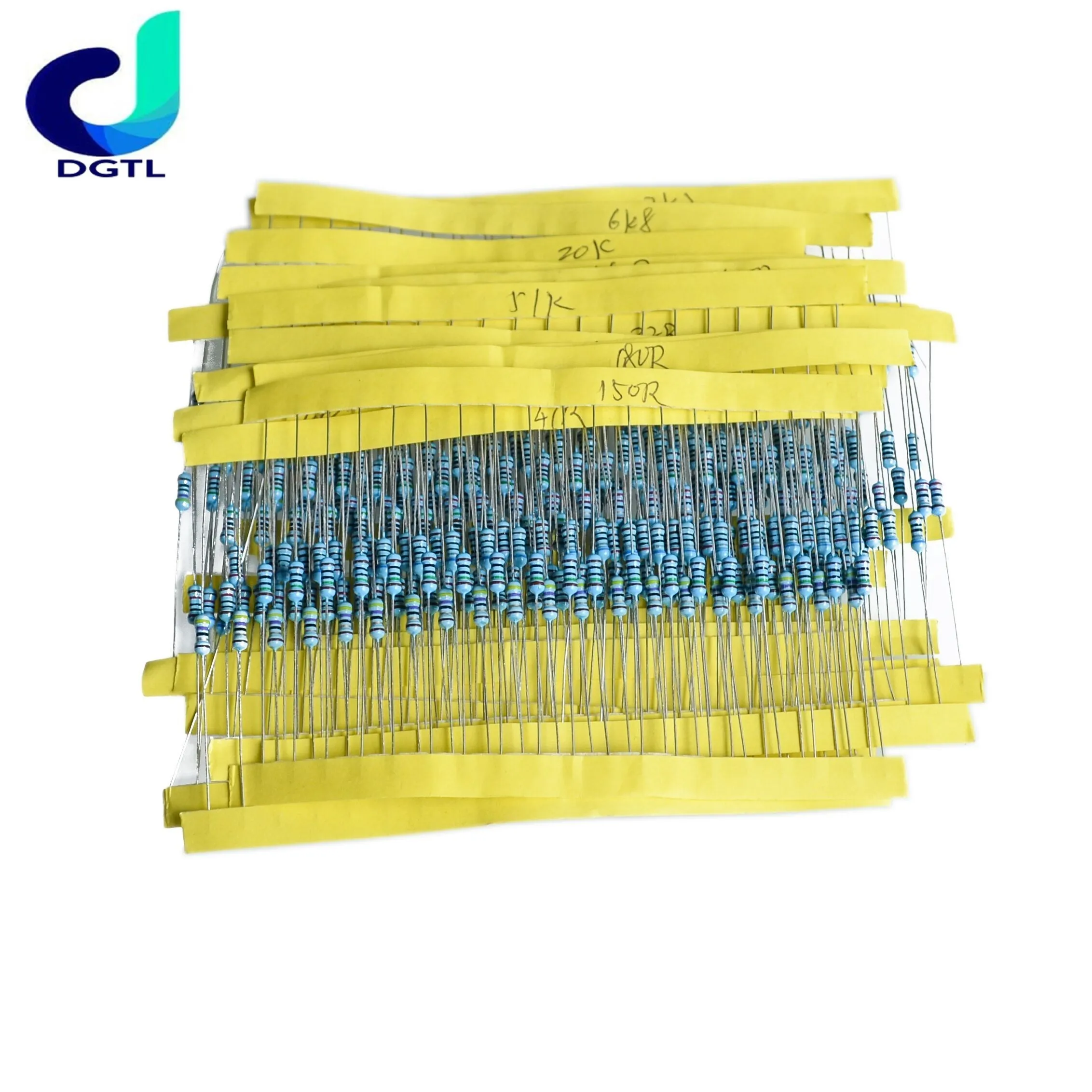 

600pcs/set 30 Kinds 1/4W Resistance 1% Metal Film Resistor Pack Assorted Kit 1K 10K 100K 220ohm 1M Resistors 300pcs/set