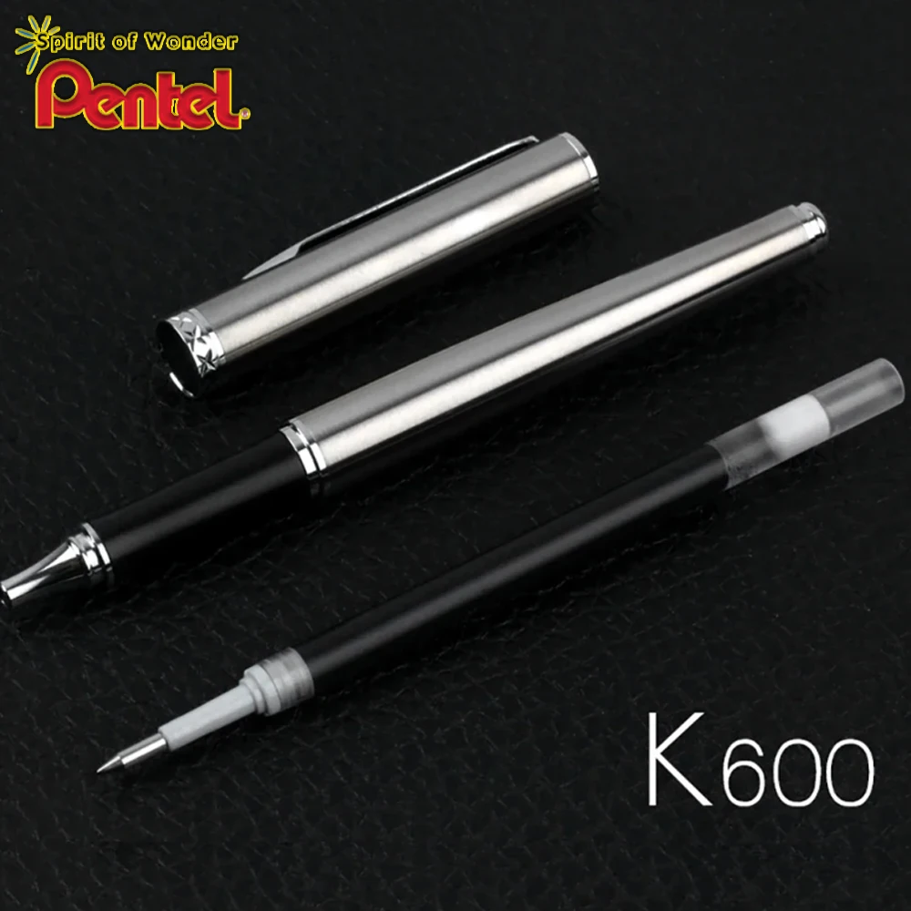 Японская металлическая гелевая ручка Pentel K600, гладкая быстросохнущая ручка-роллер 0,7 мм, стержень LR7, офисные принадлежности, канцелярские товары