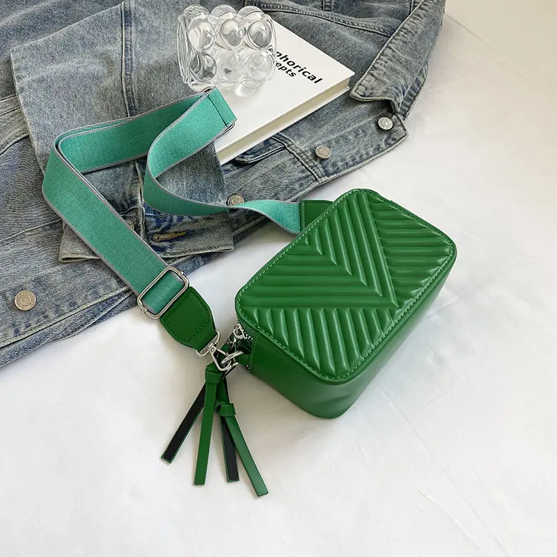 Green NEW Girl Woman Luxurious Shoulder PU PVC Leather Women Lady Bags Handbag Phone Case Purses Square Tote Women\'s Bag