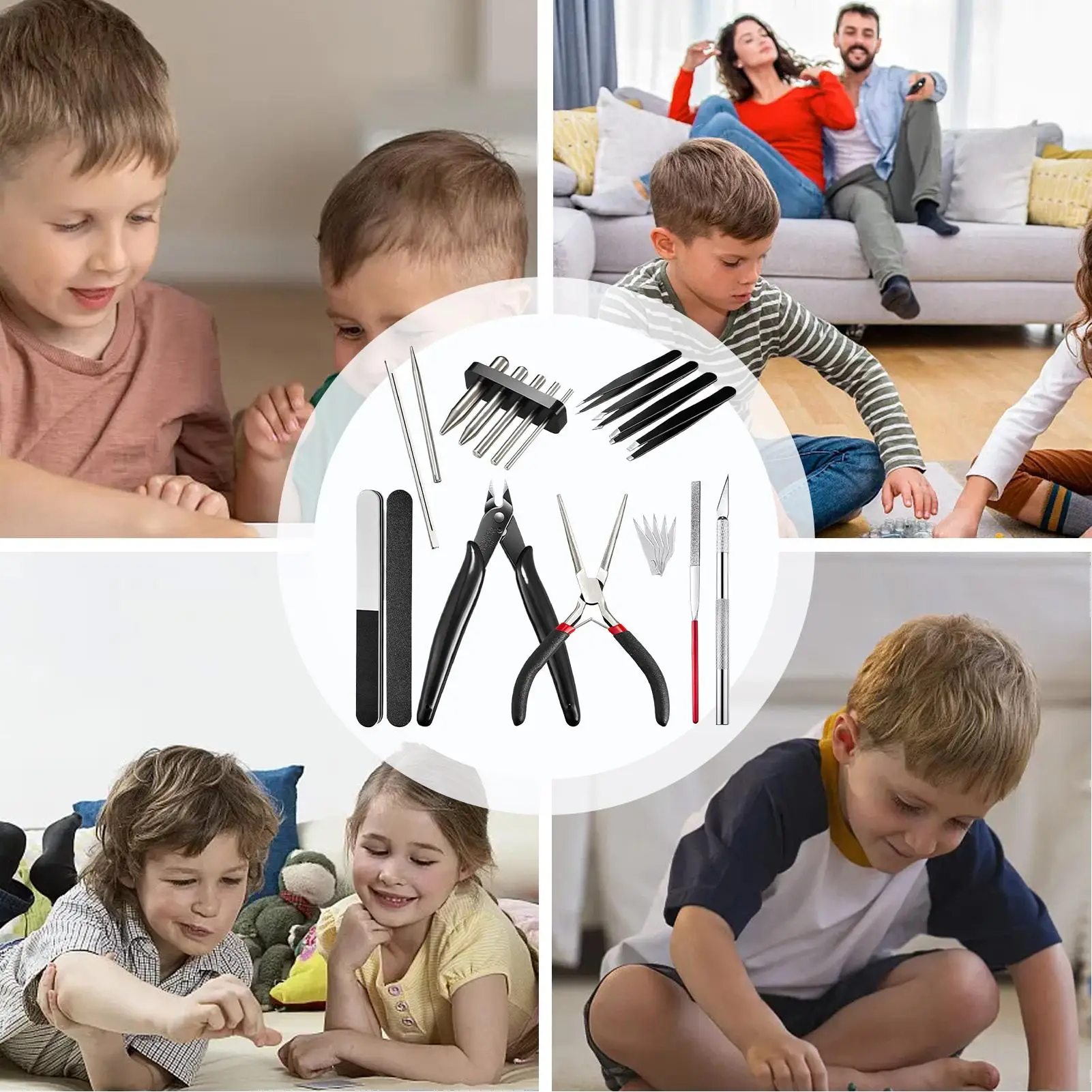 Kit de modelo de ferramentas modelador rebarbação kit multiuso 17 peças ferramentas modelo precisão para construção pintura carro jóias carpintaria