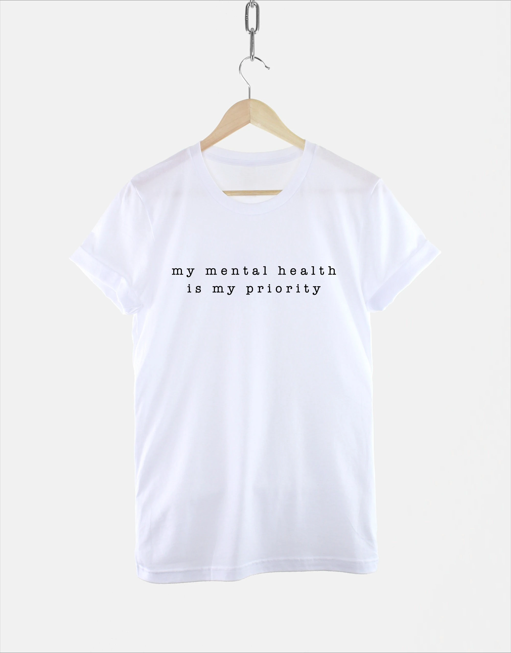 2026 Mental Health T-Shirt Summer Women Tracksuit Letter Print Round Neck Pullover Short-sleeved Top  Casual Fashion Streetwear