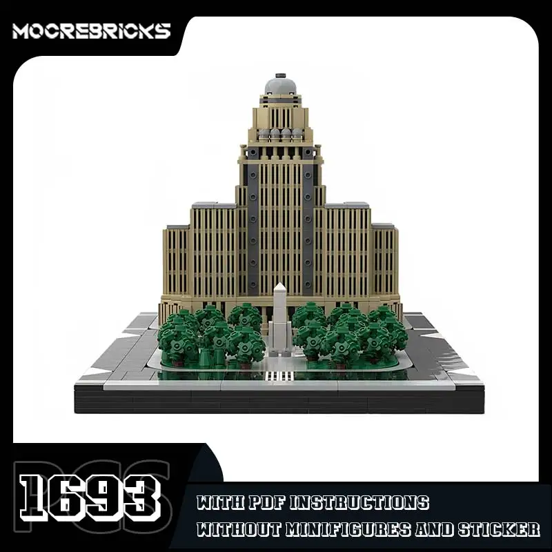 Architettura del punto di riferimento Buffalo City Hall Building Blocks modello Art Tower Assembly Technology mattoni Display Toy regalo per bambini