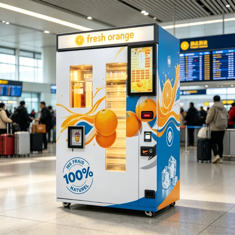 Orange Juice Vending Machine Intelligent OEM Custom Fruit Juice Dispenser 24 Hours Unmanned Self‑service Coin Payment System