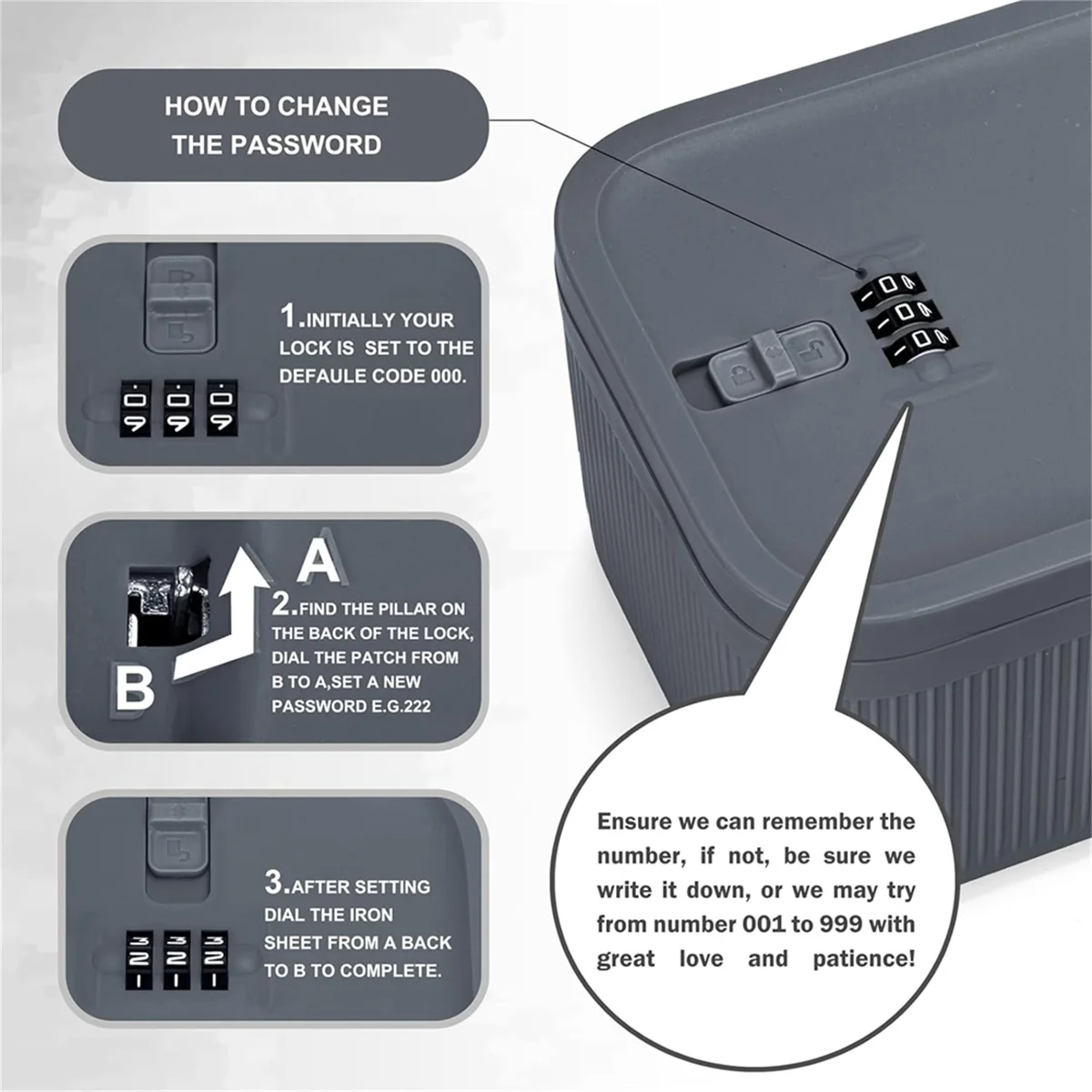 

ABNQ Lockable Storage Box, Locking Medicine Box, Cell Phone Locked Jail, Containers Bin for Personal Refrigerator Home Gray