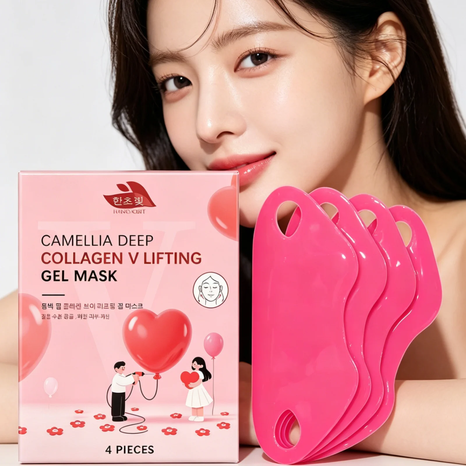 

Hanchobit Collagen Mask Revitalizing Face Firming Soothing Skin Elasticity Enhance Long Lasting Moisturizing V Line Lifting Mask