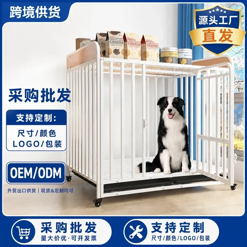 FOR CROSS-BORDER FOREIGN TRADE BOLD SQUARE TUBE STORAGE DURABLE PET DOG CAGE LARGE MEDIUM SMALL DOG CAGE WHOLESALE