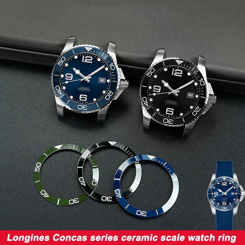 39mm 41mm Ceramic scale ring watch outer ring accessories For Longines Concas L3.781/782 Men Luminous Ceramic Bezel Insert  Dial