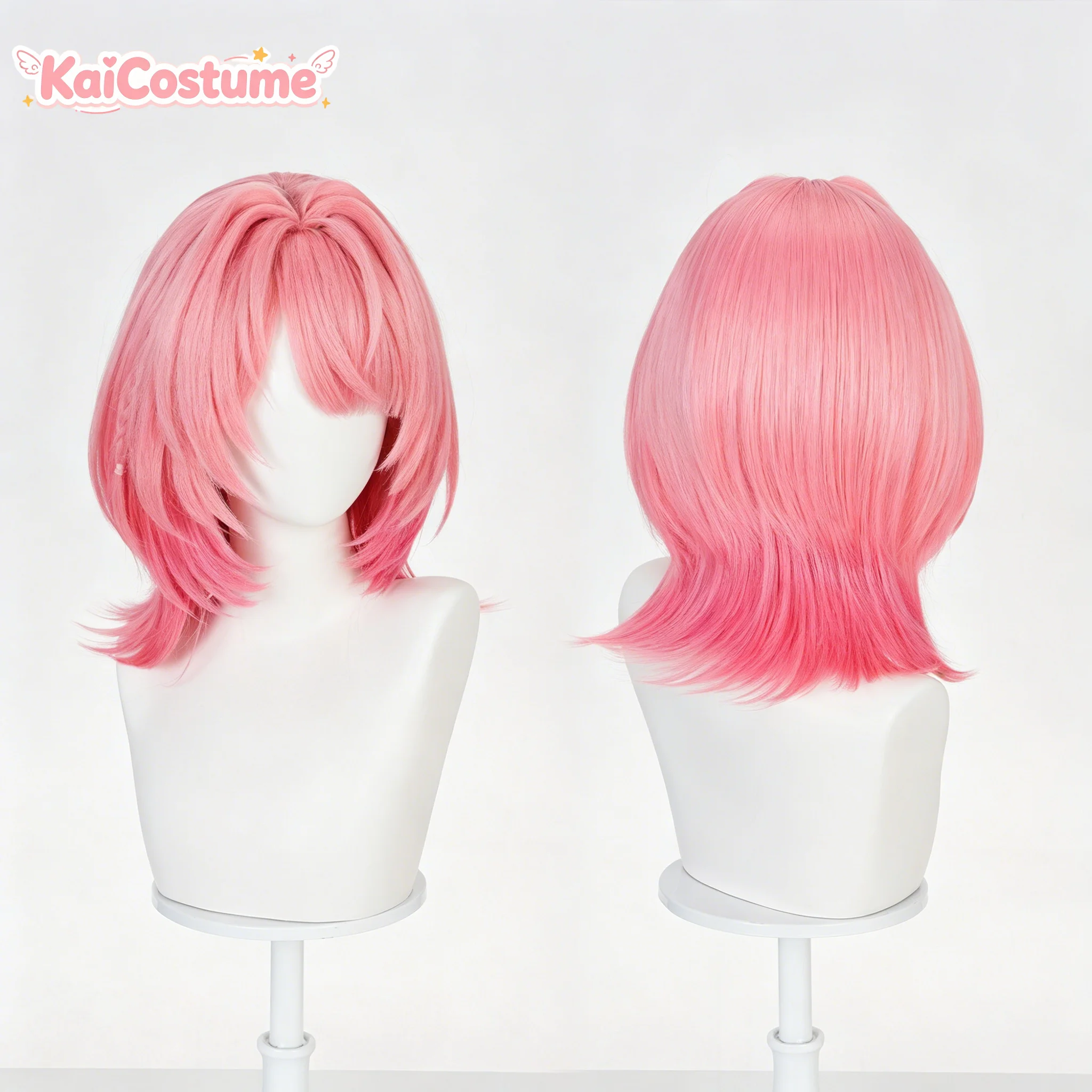 ZZZ Ramiel Cosplay Wig, In-Game Model Color Pink Short Hair With Realistic Scalp Top For Comic Con Halloween Role Play view 4