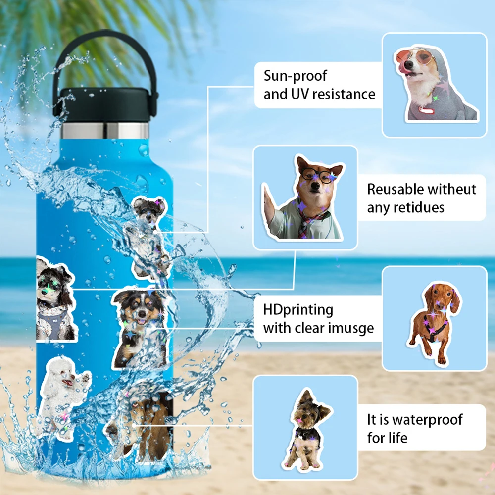 10/50/100/200 ชิ้นสุนัขตลกมีมสติกเกอร์สำหรับเด็กกราฟฟิตี้เครื่องเขียนกระเป๋าเดินทางโทรศัพท์แล็ปท็อปสมุดภาพกันน้ำสติกเกอร์น่ารัก