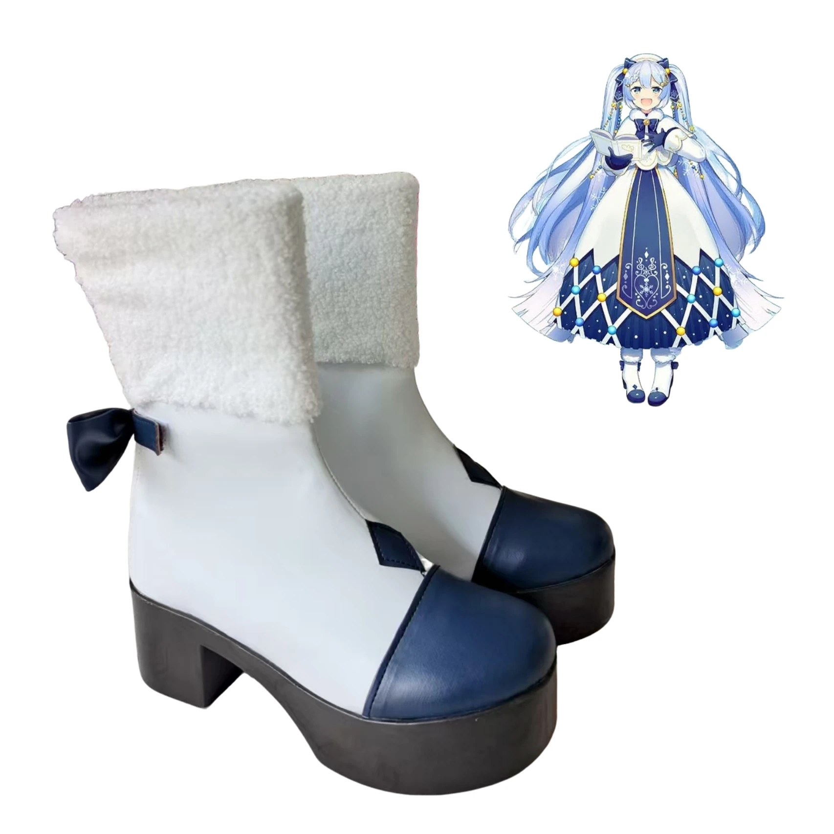 

Miku Snow, аниме 2021, обувь на высоком каблуке для косплея, ботинки