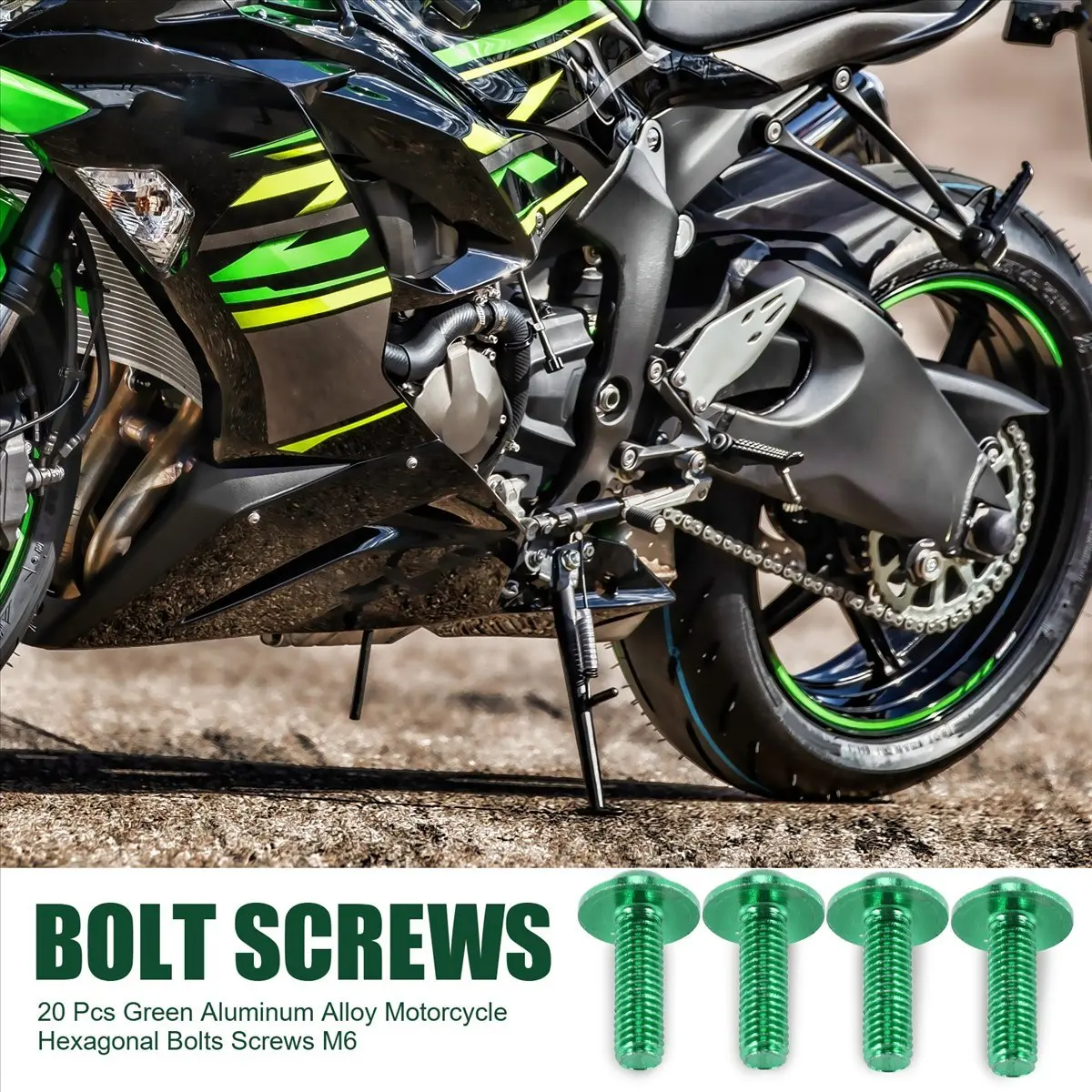 abfa-20-parafusos-sextavados-de-liga-de-aluminio-verde-para-motocicleta-m6