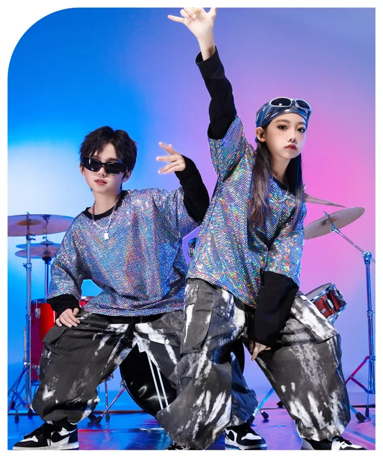 เครื่องแต่งกายการแสดงสําหรับเด็ก, เลื่อมเวทีวันส่งท้ายปีเก่า, เครื่องแต่งกายการแสดงกลอง, เครื่องแต่งกายเทรนด์การเต้นรําบนถนนสําหรับเด็กผู้ชาย