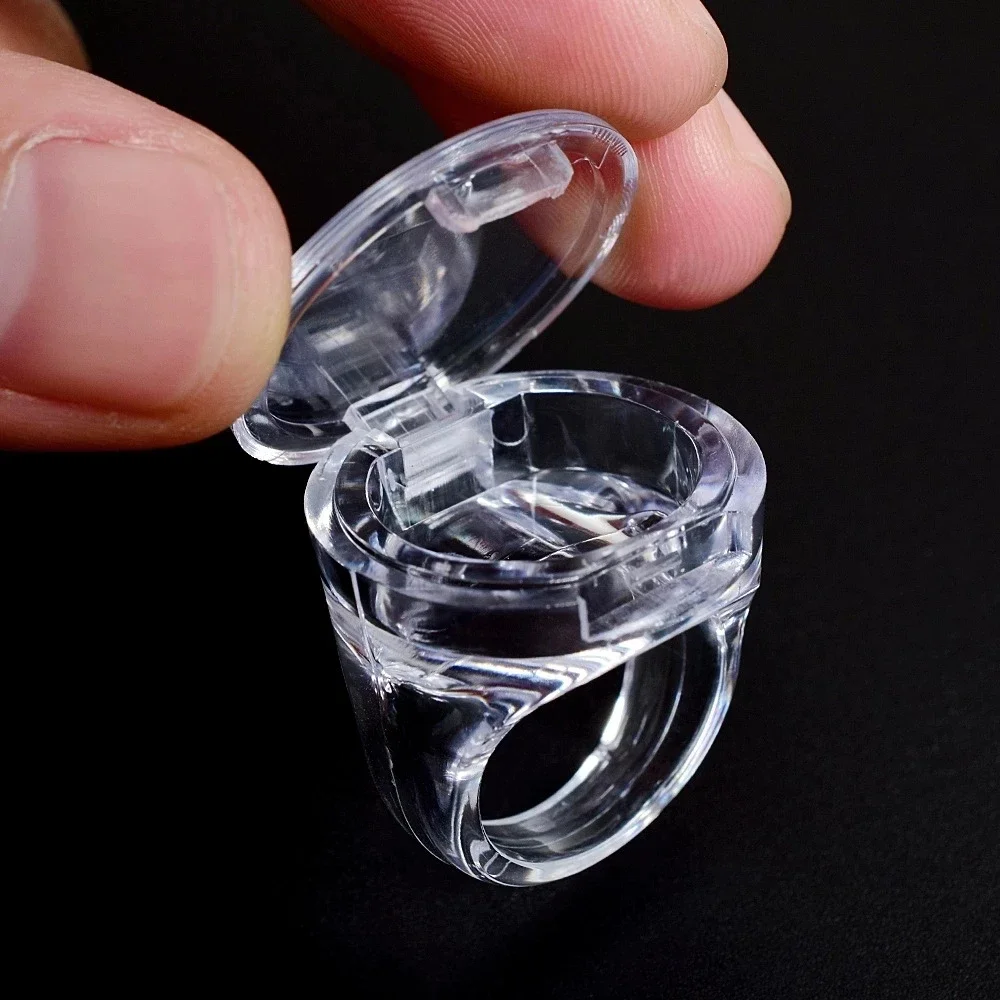 Transparent Tattoo Pigment Ink Ring Cups Reusable Eyelash Extend Glue Holder Container With Lid Cover Cap Permanent Makeup Tools