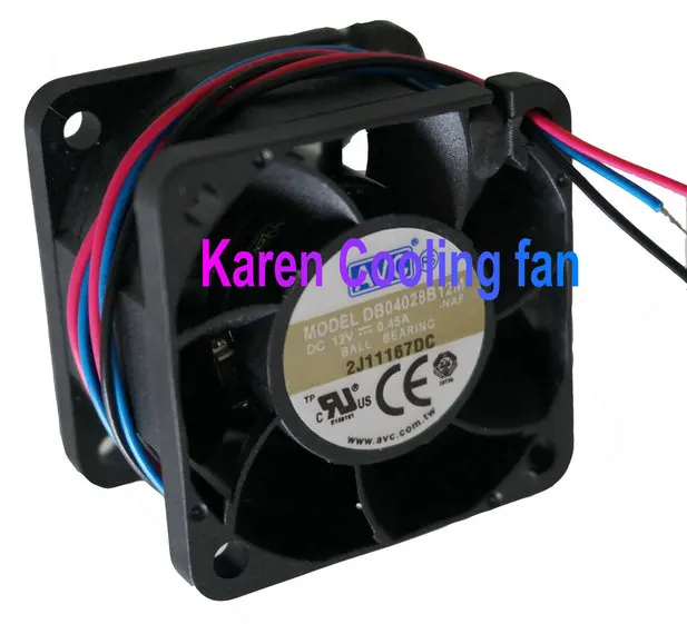 New Original AVC DB04028B12M  4028 12v 0.45a 3Wire 40*40*28mm cooling fan