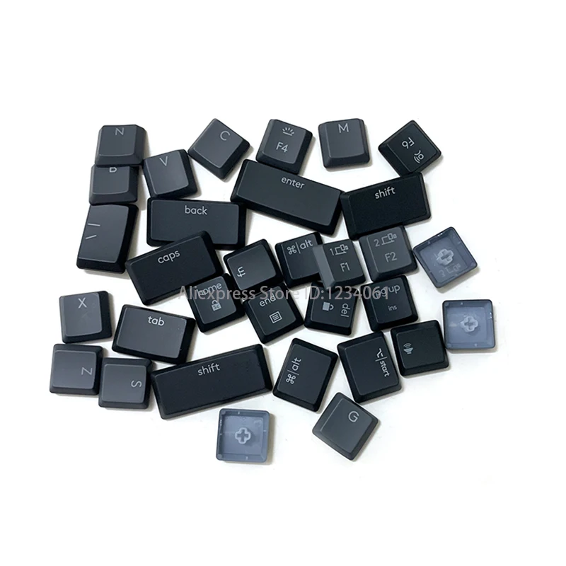 Capuchons de touches de remplacement individuels pour clavier mécanique Logitech MX Mini YR0081 Graphite Ash, disposition américaine