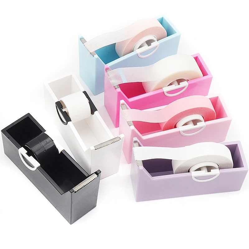 Eyelash Extension Tape Holder Base Lash Adhesive Tape Cutter Dispenser Grafting Lash Plastic Rotating Tape Cutting Makeup Tool