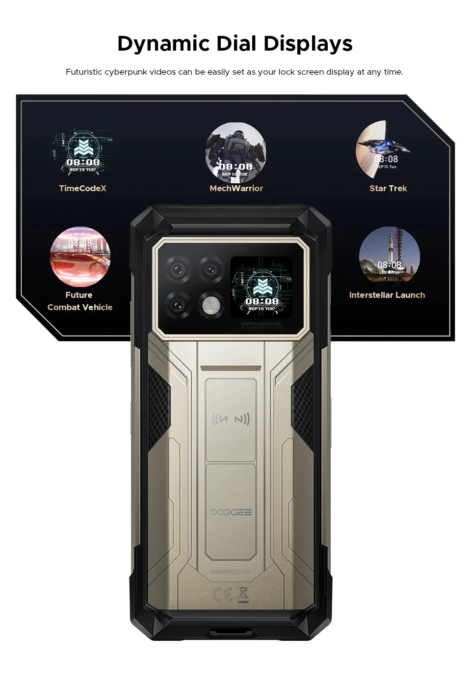 DOOGEE S200 Max Rugged Phone 6.72” 120Hz 1.32" Rear Display Telephon Portable 36GB+512GB 22000mAh 66W Smartphone Android 15 NFC
