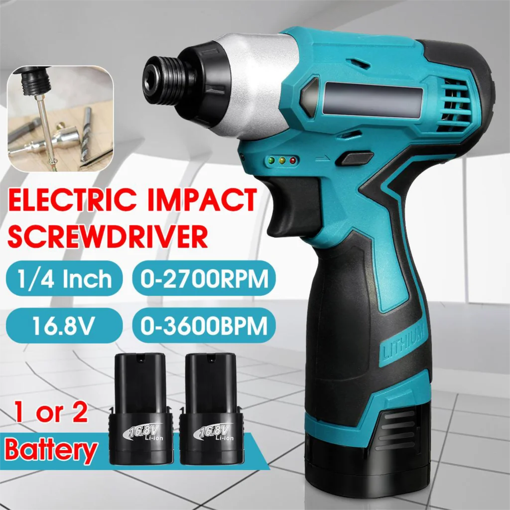 

100N.M Electric Screwdriver 16.8V Cordless Drill/Driver Screw Rchargeable Lithium Battery Hexagon 1/4 inch Power Tools