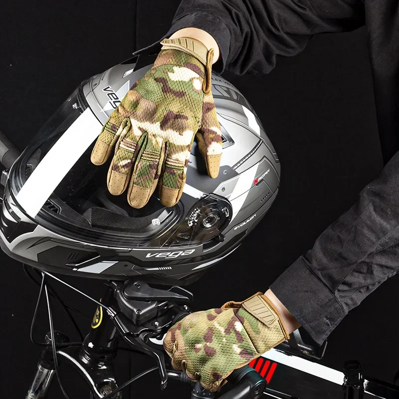 Outdoor Special Forces Camo Breathable Tactical Gloves Protection Light Riding Motorcycle Gloves Touch Screen Full Finger