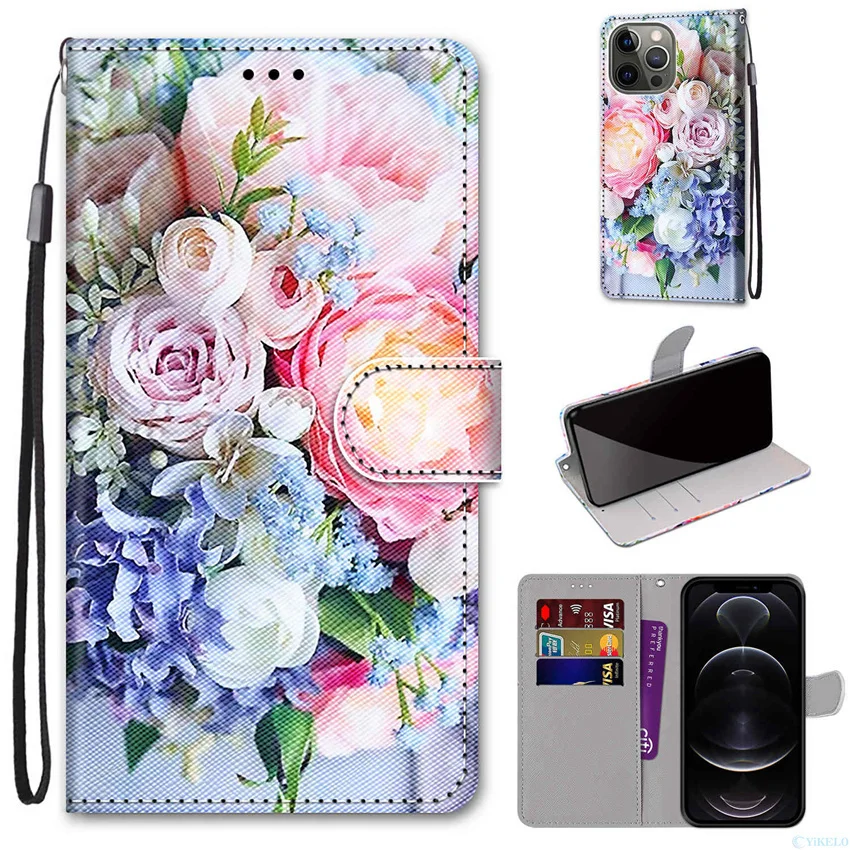 Book Painted Capa For Xiaomi Redmi Note 10 9 Pro 9A 9C 7 Mi 11i Poco X3 NFC M3 F3 Kids Flip Wallet Animal Flower Phone Case 2023