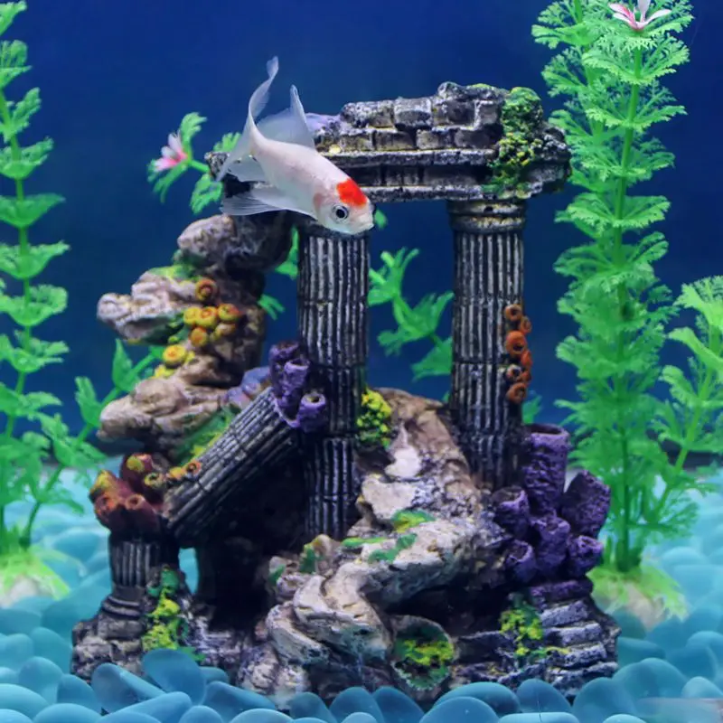 decoracao-cenica-para-aquario-estilo-coluna-romana-ruinas-subaquaticas-esconderijo-para-camaroes-pacote-montanha-tema-castelo-europeu-para-aquario