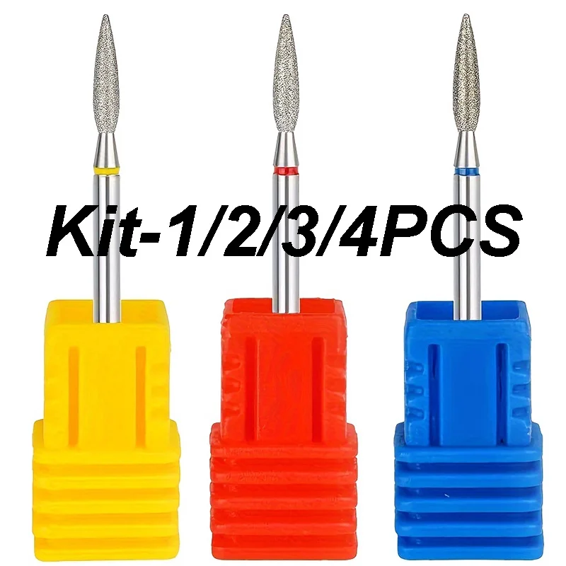Kit-1/2/3/4PCS Diamant Sand Nagelfeilen Bohrer Nagelhaut Polieren Bit Nagel Schleifkopf Elektrische Maniküre Set zum Entfernen von Acryl