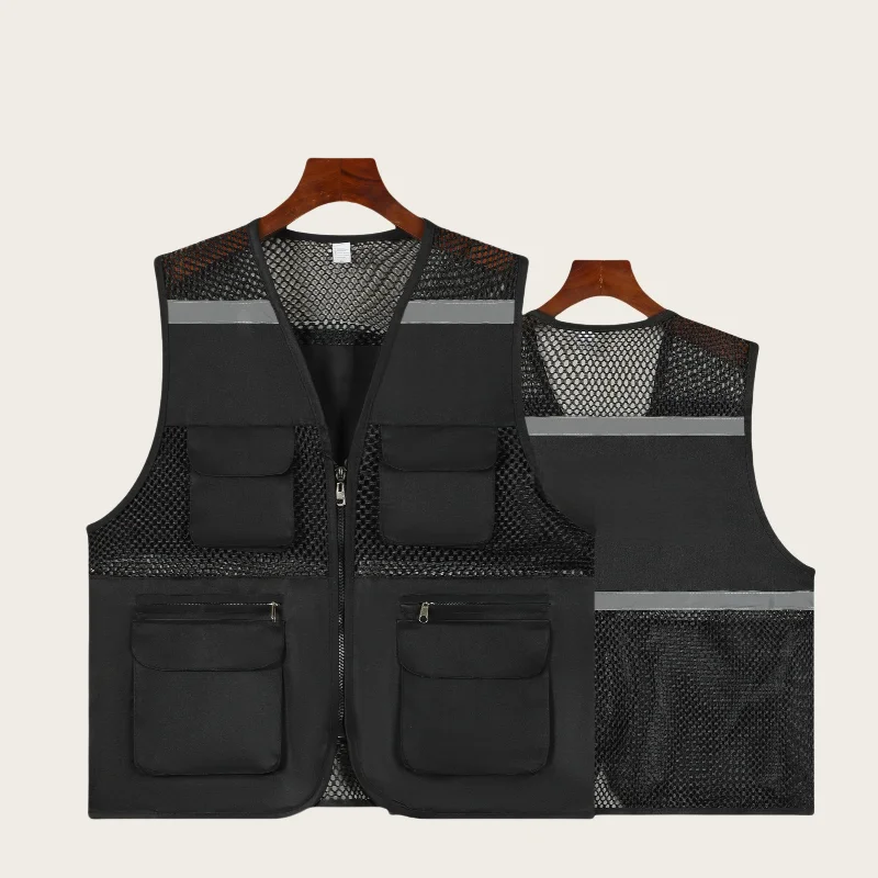 Summer Thin Mesh Vest Outdoor Sports for Jackets Bigsize Sleeveless Vest Multi Pockets Casual Work Wear Camping Fishing Vests