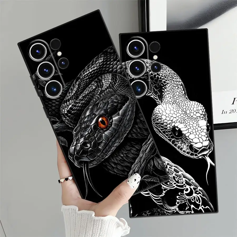 Phone Cover Case for Samsung Galaxy S26 Ultra S25+ S10 S9 S20 S23 Note 20 8 9 10 S21 FE S26+ S24 S24+ S25 Plus Simple Snake