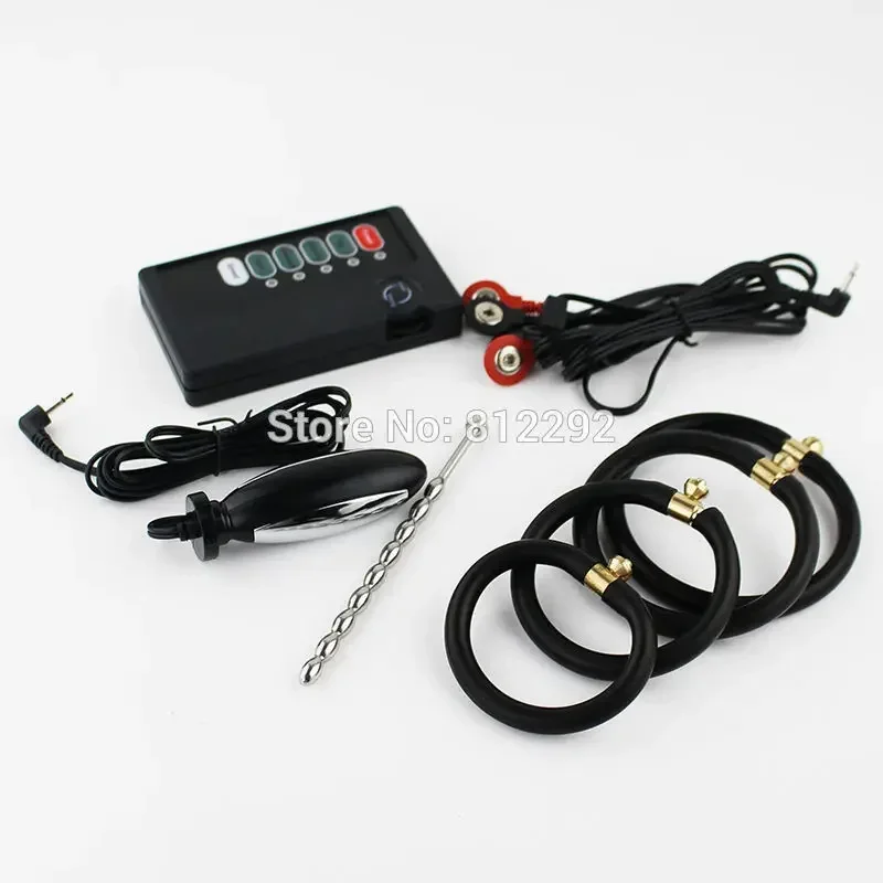 Electric Shock Penis Ring Electro Stimulation Medical Therapy Massager Silicone Cock Ring Sex Toys for Men bdsm anal Sexy toy