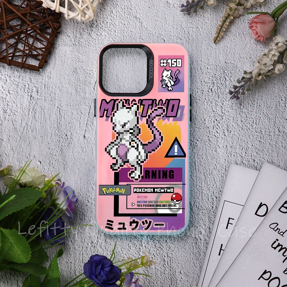 

Mewtwo Gardevoir Cute Phone Case Laser Metallic For IPhone 16 15 14 13 12 11 Pro Max Matte Aurora Multicolor Gradient Cover
