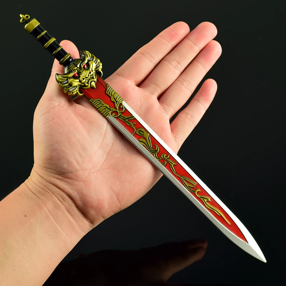 28 cm/11,02 pulgadas creación de dioses 12 espada divina periférica armas masculinas y femeninas modelos colecciones de aleaciones antiguas adornos regalos