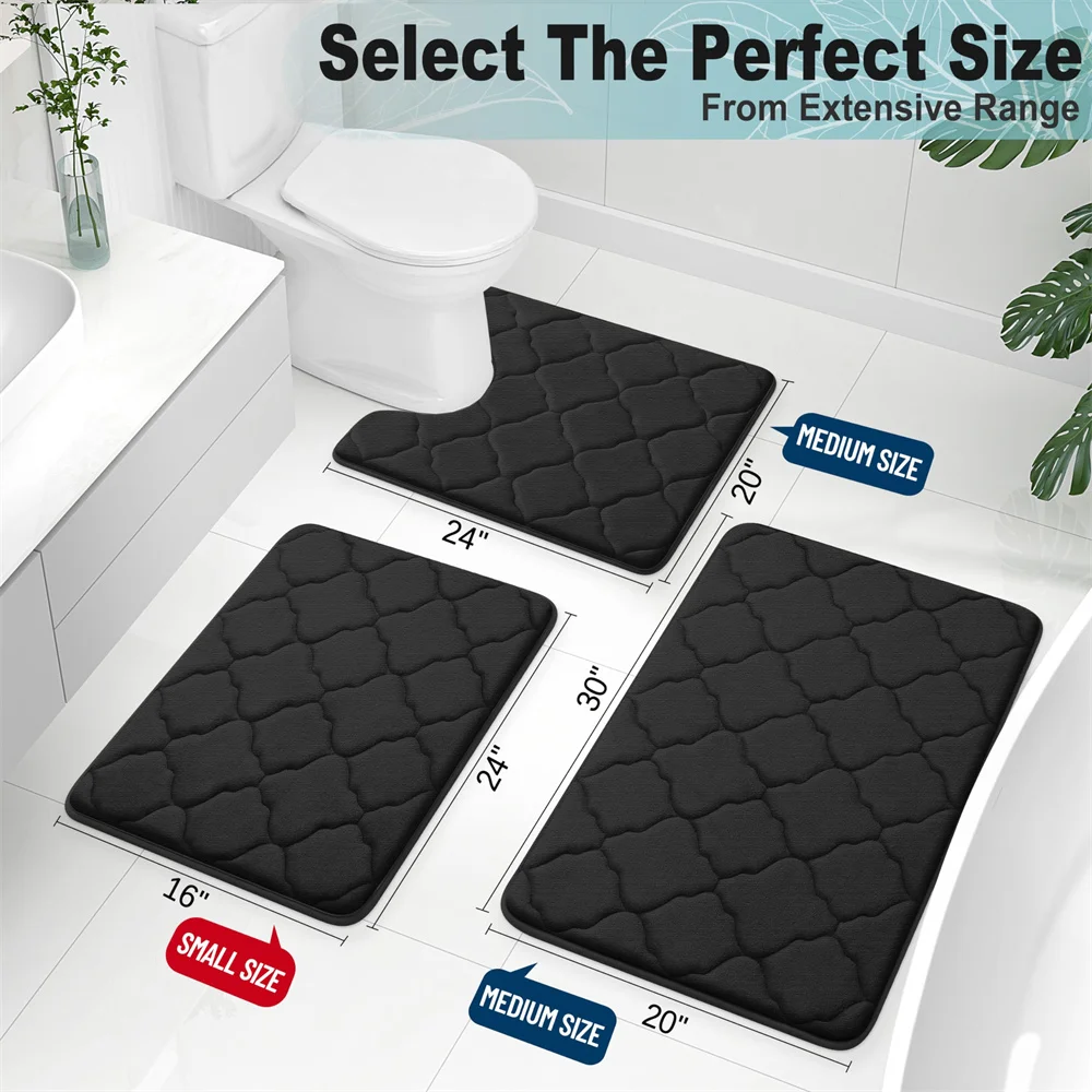 

Olanly Memory Bathroom Mats Foam Soft Non-slip Bath Mat Absorbent Washable Foot Rug Toilet Floor Mat Home Bath Soft Bathroom Rug