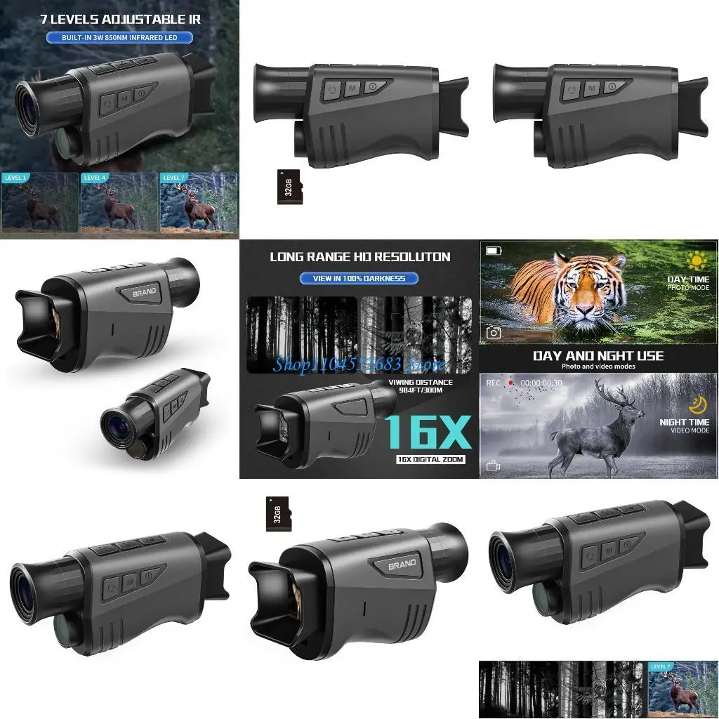 

Y6GD Handheld Monocular Night View 1080P IR Camera 16x Zoom 300M Ranges