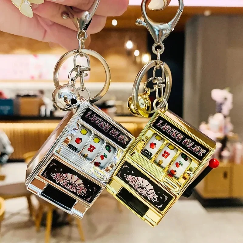 Creative Lucky Jackpot Mini Fruit Slot Funny Machine Arcade Keychain Gifts Educational Toy Coin Operated Games Gambling Machine