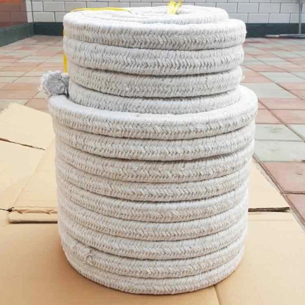 12/14/16/18/20mm High Temperature Resistant Corrosion Resistant Wear Ceramic Fiber Braided Rope Sealing Strip For Furnace Door