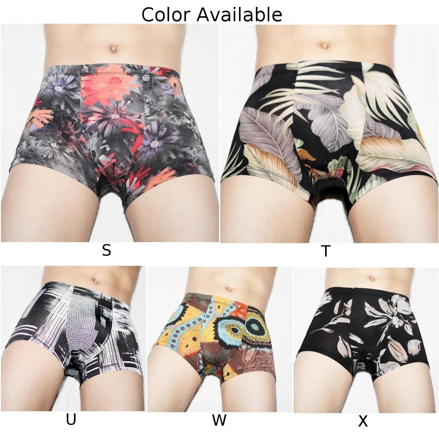 軽くストレッチしたメンズボクサーブリーフ、アイスシルク製、通気性と快適な下着、一日中着用に適しています。