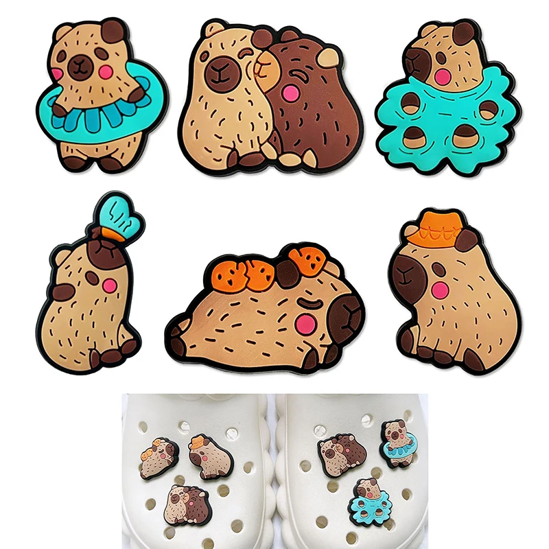 5 Pcs Lovely Capybara Shoe Buckle Cute Animal Shoes Decorations Accessories Wristband Bracelet Decor