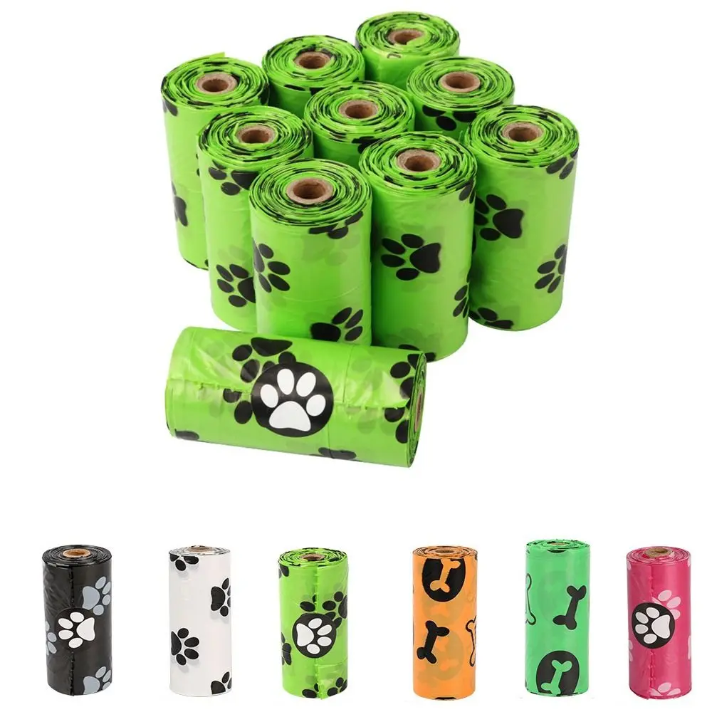 15pcs/roll Degradable Dog Poop Bags Small Biodegradable Pet Garbage Bag Disposable Put Pet Feces Pet Cat Garbage Bags Home