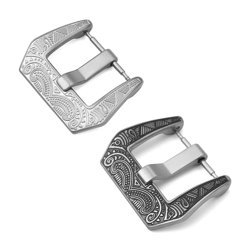 Edelstahl Vintage Carving Uhrenschnalle Metall Uhrenschließe Ersatz für 18mm 20mm 22mm 24mm Universal Uhrenschließe