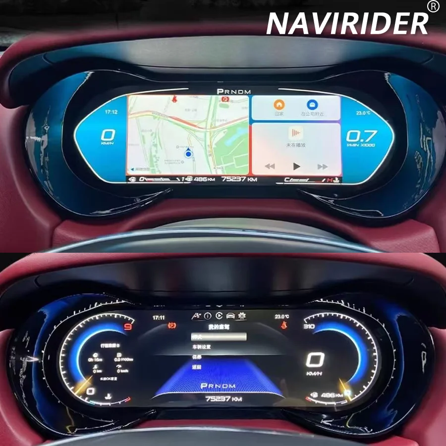 New Linux Car Full LCD AI Digital Instrument For Maserati Levante 2016-2023 Speedometer Dashboard Panel Odometer Virtual Cockpit