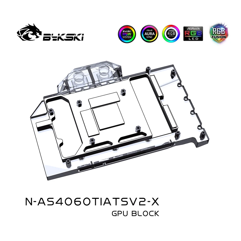 Bykski GPU Water Block Use for ASUS RTX4060 Ti ATS O8G-V2-GAMING Video Card Cooling / Full Cover / Radiator N-AS4060TIATSV2-X