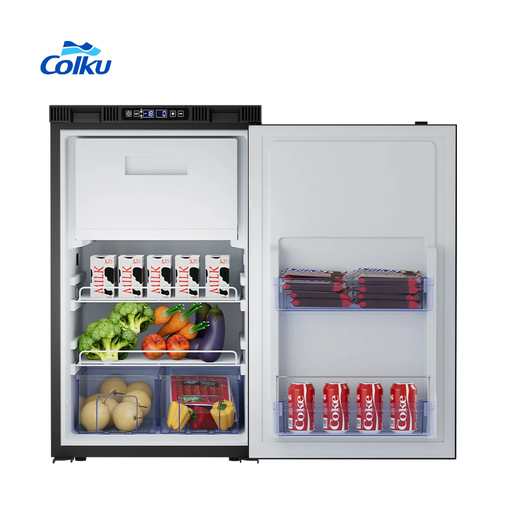 Colku DCR105DA 12V Upright Fridge Dual Zone RV Refrigerator with CE E-mark Compressor Cooling for Off-grid Living