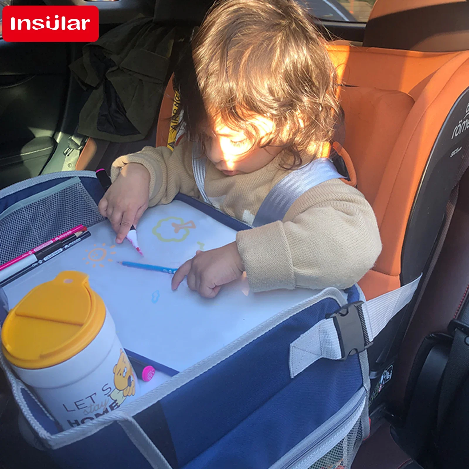 INSULAR nouvelle voiture pour enfants Portable voyage multi fonctionnel tableau de peinture facile à essuyer tableau blanc plateau de peinture
