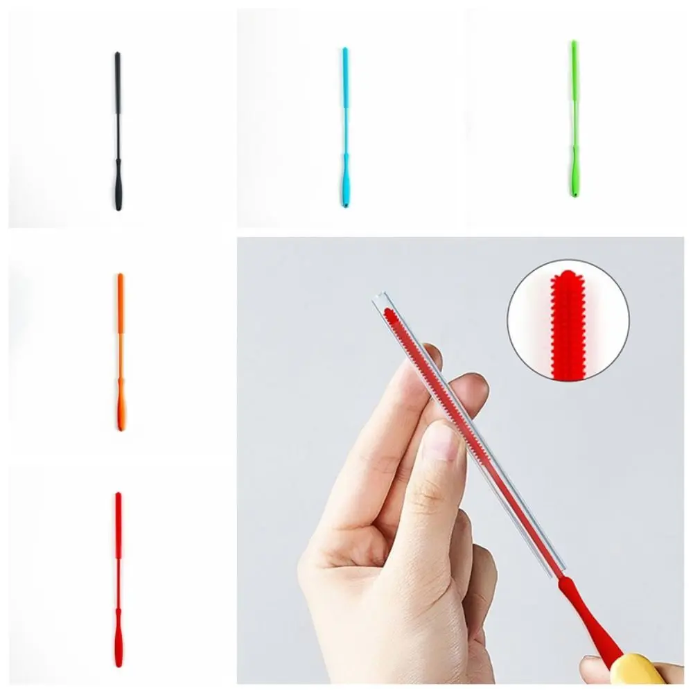 

Silicone Straw Cleaning Brush Hole Gap Cleaning Brush Cup Scrubber Cup Cover Brush Handheld Soft Head Drinking Straw Cleaner