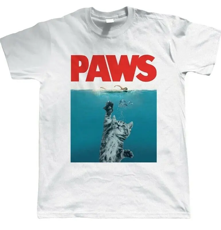 Paws T-shirt Jaws Movie Film Classic Men Women Retro 70s 80s Tee